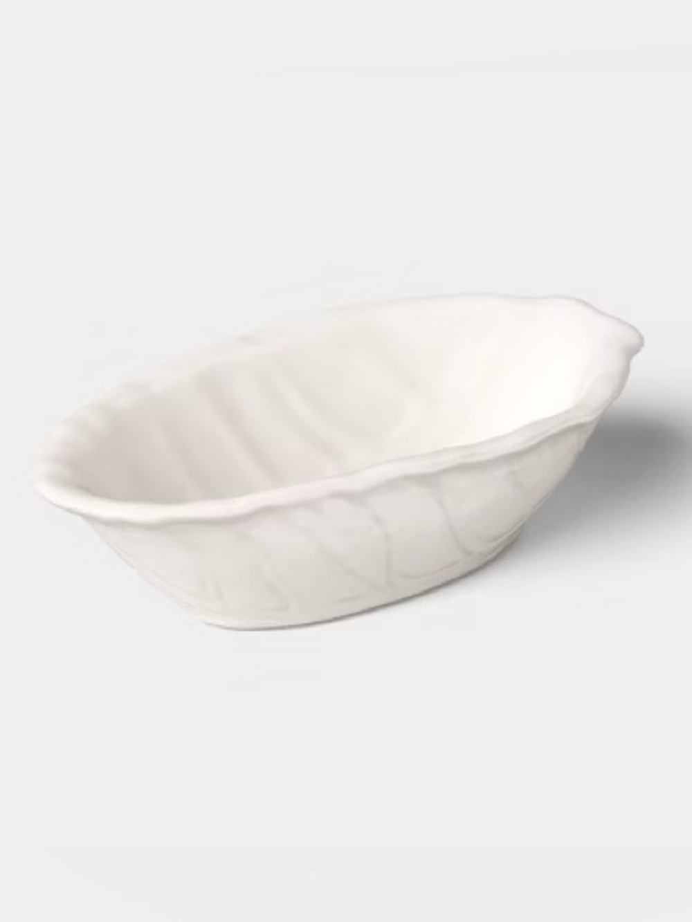 NEW Threshold White Radicchio Dip Bowl 5 oz Stoneware Scalloped Serving Dish